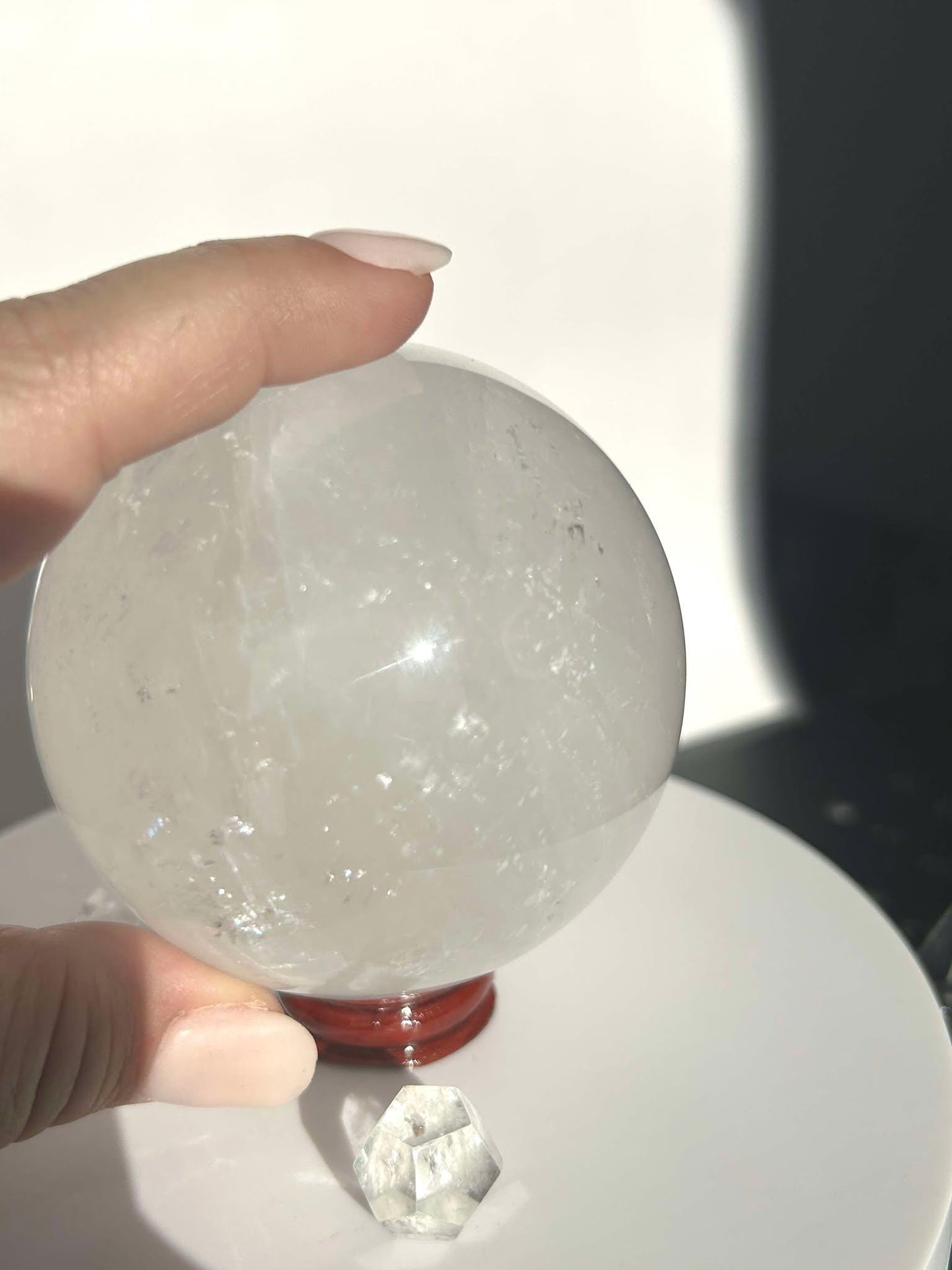 Clear Quartz Crystal Sphere Meditation Crown Chakra Home Decor Feng Shui Healers Gift Yogis Teachers Students Love Nature Crystal 1.5 Lb