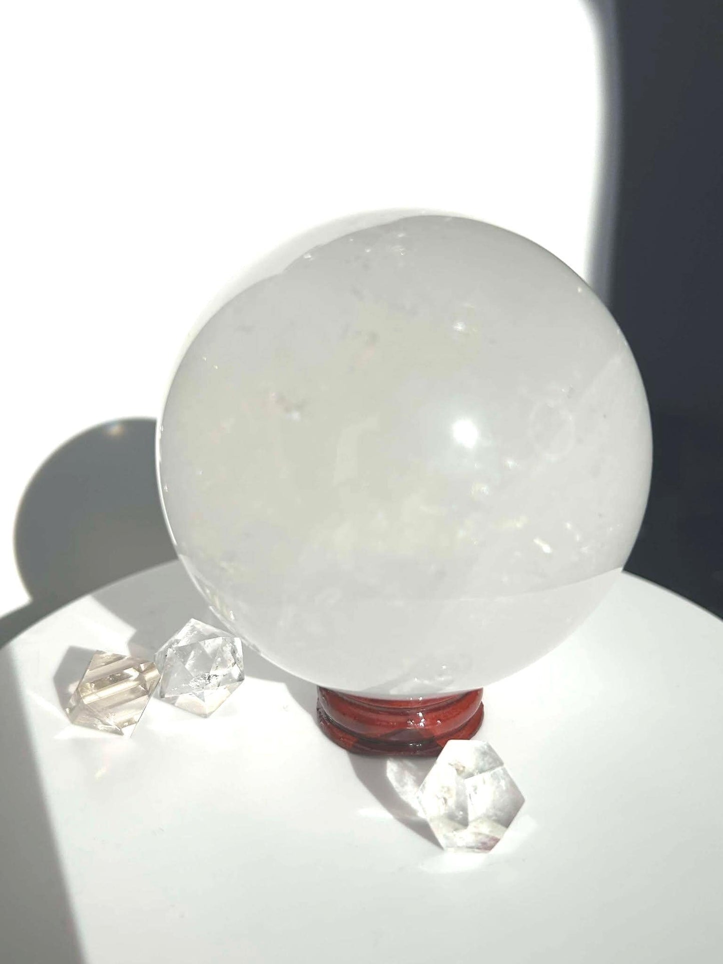 Clear Quartz Crystal Sphere Meditation Crown Chakra Home Decor Feng Shui Healers Gift Yogis Teachers Students Love Nature Crystal 1.5 Lb