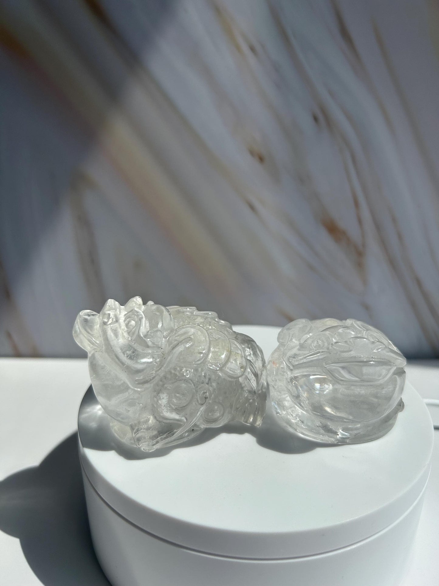 Money Toad Clear Quartz Carving Polished Stone Decorative Accent Home Decor Gift New Job New Work Office Desk Altar Feng Shui New Mom Gift