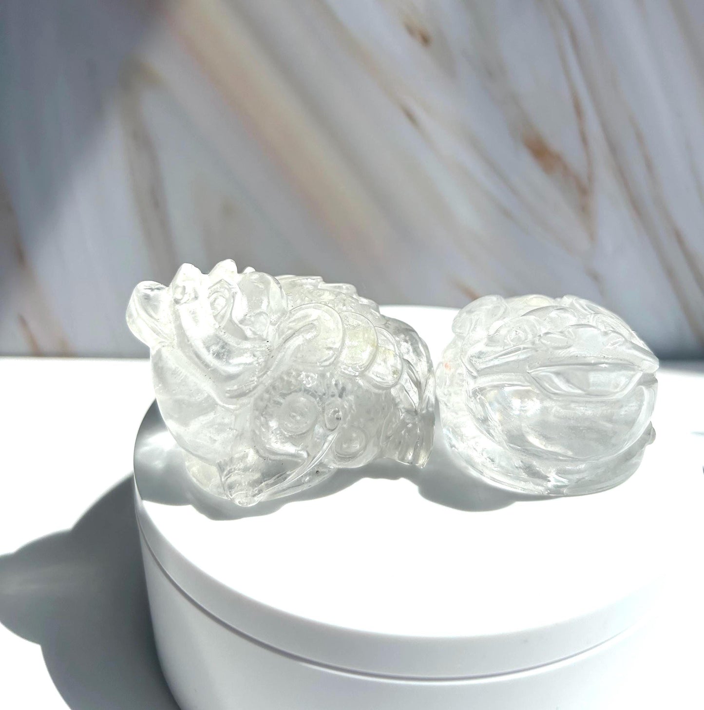 Money Toad Clear Quartz Carving Polished Stone Decorative Accent Home Decor Gift New Job New Work Office Desk Altar Feng Shui New Mom Gift