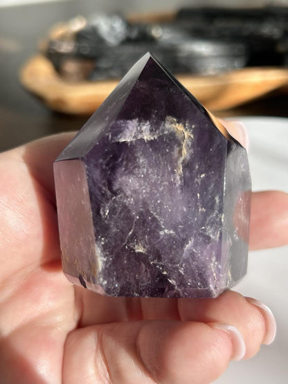 Amethyst Crystal Point Meditation Crown Chakra February Aquarius Crystal Home Warming Best Friend Baby Shower Gift Mom Wife Goddess Crystal