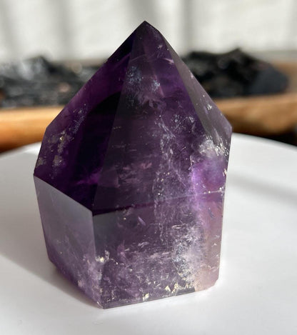 Amethyst Crystal Point Meditation Crown Chakra February Aquarius Crystal Home Warming Best Friend Baby Shower Gift Mom Wife Goddess Crystal