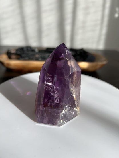 Amethyst Crystal Point Meditation Crown Chakra February Aquarius Crystal Home Warming Best Friend Baby Shower Gift Mom Wife Goddess Crystal