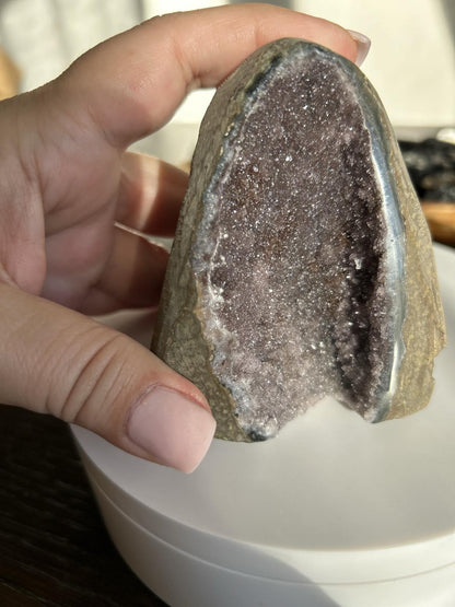 Amethyst Geode Meditation Crown Chakra February Aquarius Crystal Home Warming Best Friend Baby Shower Gift Mom Wife Goddess Crystal Gift