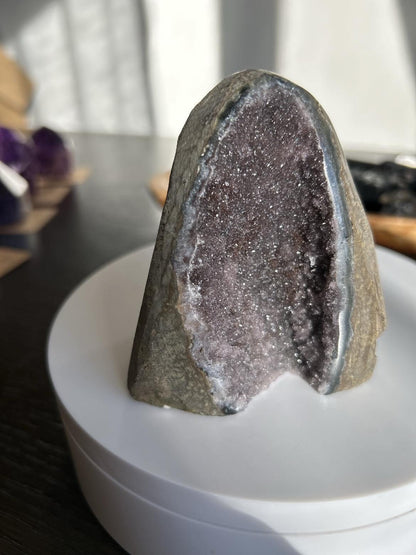Amethyst Geode Meditation Crown Chakra February Aquarius Crystal Home Warming Best Friend Baby Shower Gift Mom Wife Goddess Crystal Gift