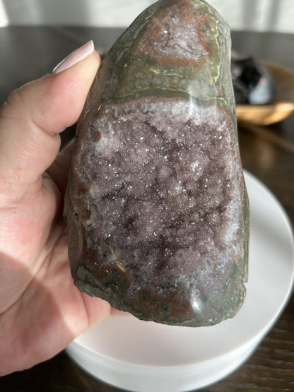 Amethyst Geode Meditation Crown Chakra February Aquarius Crystal Home Warming Best Friend Baby Shower Gift Mom Wife Goddess Crystal Gift