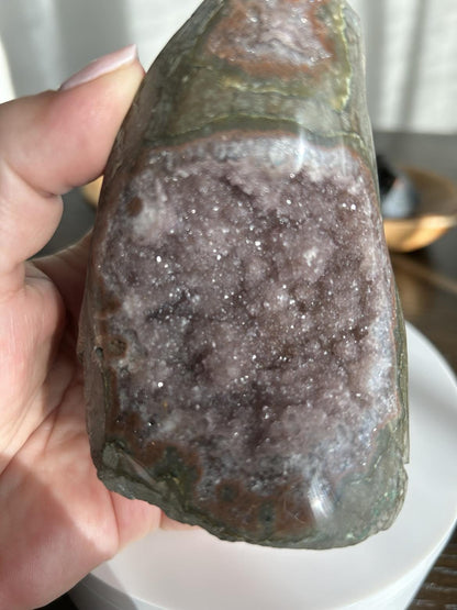 Amethyst Geode Meditation Crown Chakra February Aquarius Crystal Home Warming Best Friend Baby Shower Gift Mom Wife Goddess Crystal Gift