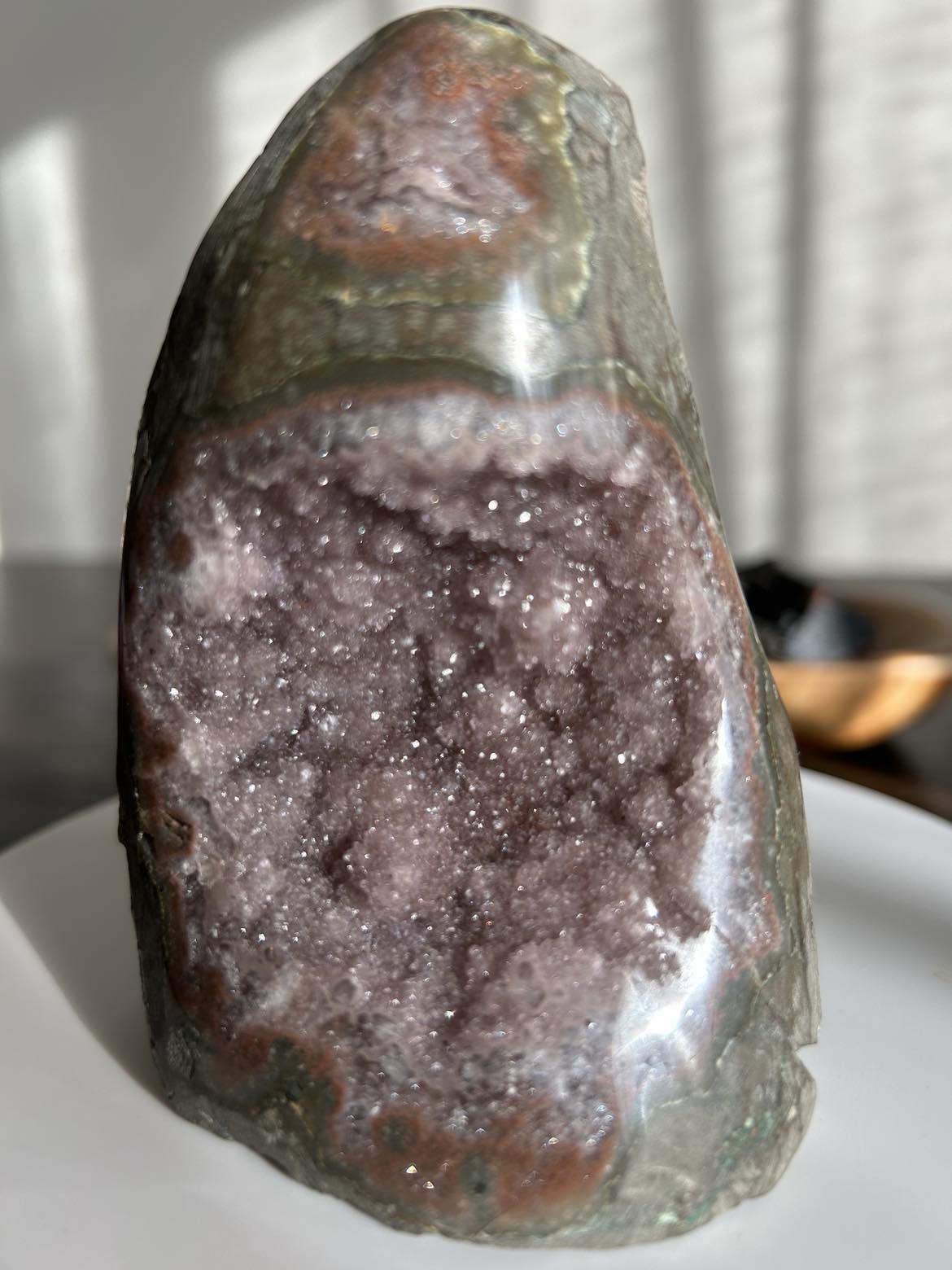 Amethyst Geode Meditation Crown Chakra February Aquarius Crystal Home Warming Best Friend Baby Shower Gift Mom Wife Goddess Crystal Gift