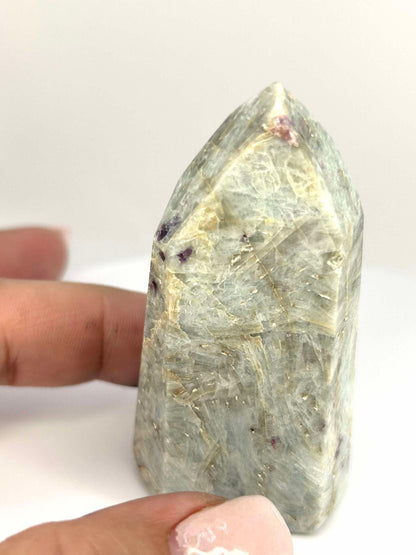 Citrine Lepidolite Crystal Point Solar Plexus Third Eye Meditation Feng Shui Libra Crystal Home Warming Student Teacher Baby Shower Gift