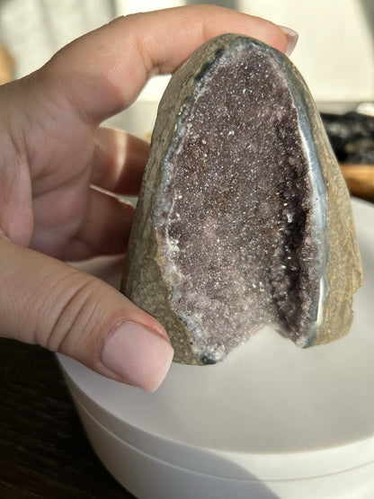 Amethyst Geode Meditation Crown Chakra February Aquarius Crystal Home Warming Best Friend Baby Shower Gift Mom Wife Goddess Crystal Gift