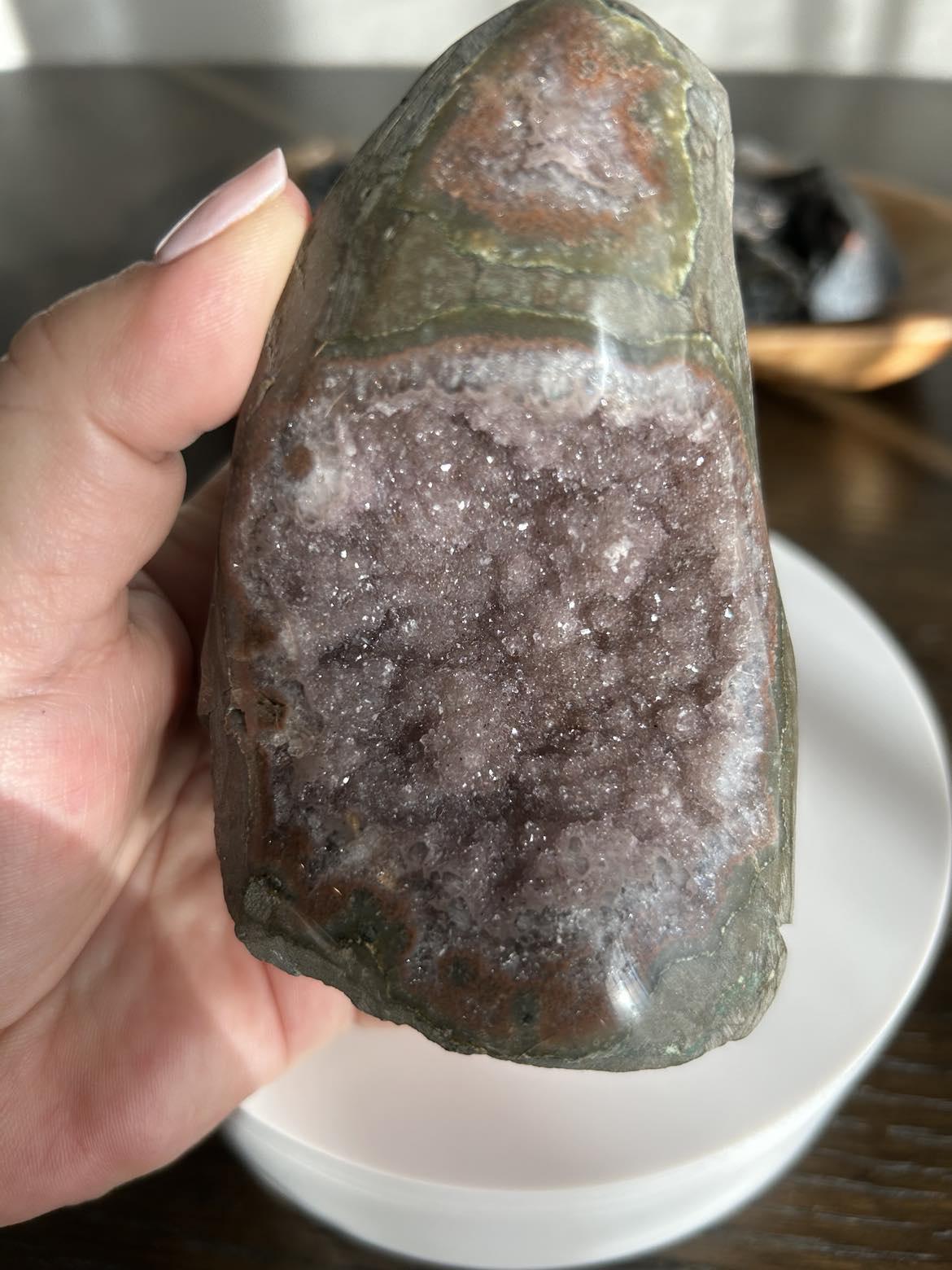 Amethyst Geode Meditation Crown Chakra February Aquarius Crystal Home Warming Best Friend Baby Shower Gift Mom Wife Goddess Crystal Gift