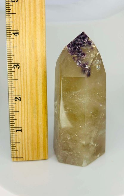 Citrine Lepidolite Crystal Point Solar Plexus Third Eye Meditation Feng Shui Libra Crystal Home Warming  Student Teacher Baby Shower Gift