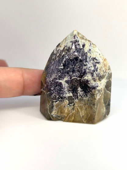 Citrine Lepidolite Crystal Point Solar Plexus Third Eye Meditation Feng Shui Libra Crystal Home Warming Student Teacher Baby Shower Gift