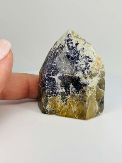 Citrine Lepidolite Crystal Point Solar Plexus Third Eye Meditation Feng Shui Libra Crystal Home Warming Student Teacher Baby Shower Gift