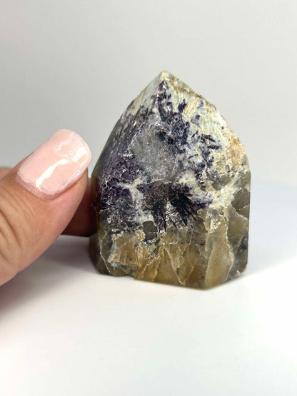 Citrine Lepidolite Crystal Point Solar Plexus Third Eye Meditation Feng Shui Libra Crystal Home Warming Student Teacher Baby Shower Gift