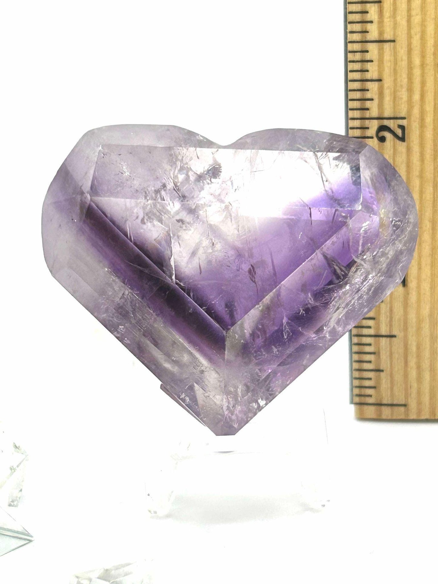 Amethyst Panthom Heart Crystal Crown Chakra Meditation Altar Room Decor Crystal Anniversary Gift February Birthday Crystal Best Friend Gift