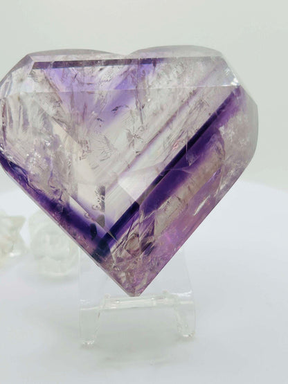 Amethyst Panthom Heart Crystal Crown Chakra Meditation Altar Room Decor Crystal Anniversary Gift February Birthday Crystal Best Friend Gift
