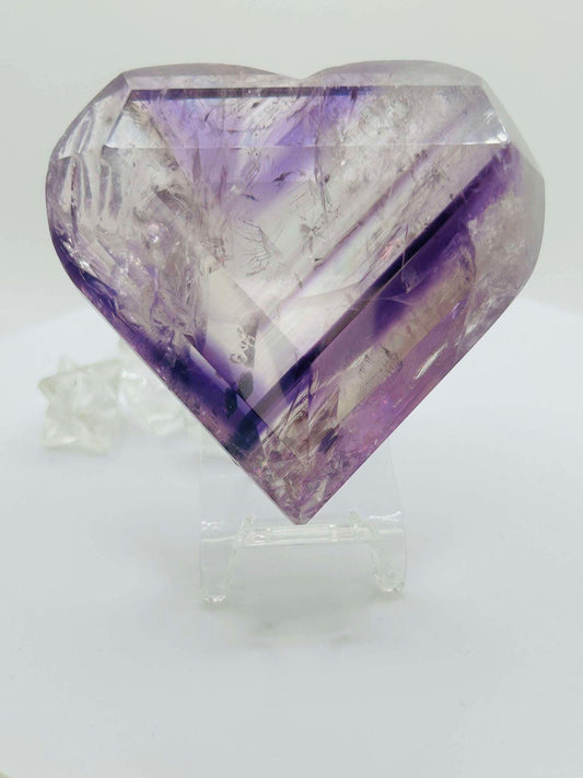 Amethyst Panthom Heart Crystal Crown Chakra Meditation Altar Room Decor Crystal Anniversary Gift February Birthday Crystal Best Friend Gift