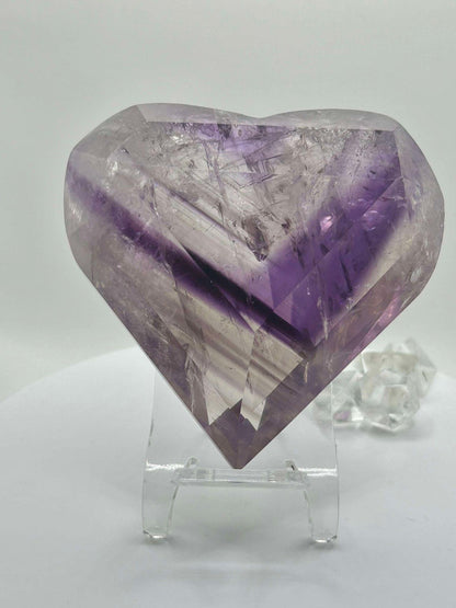 Amethyst Panthom Heart Crystal Crown Chakra Meditation Altar Room Decor Crystal Anniversary Gift February Birthday Crystal Best Friend Gift