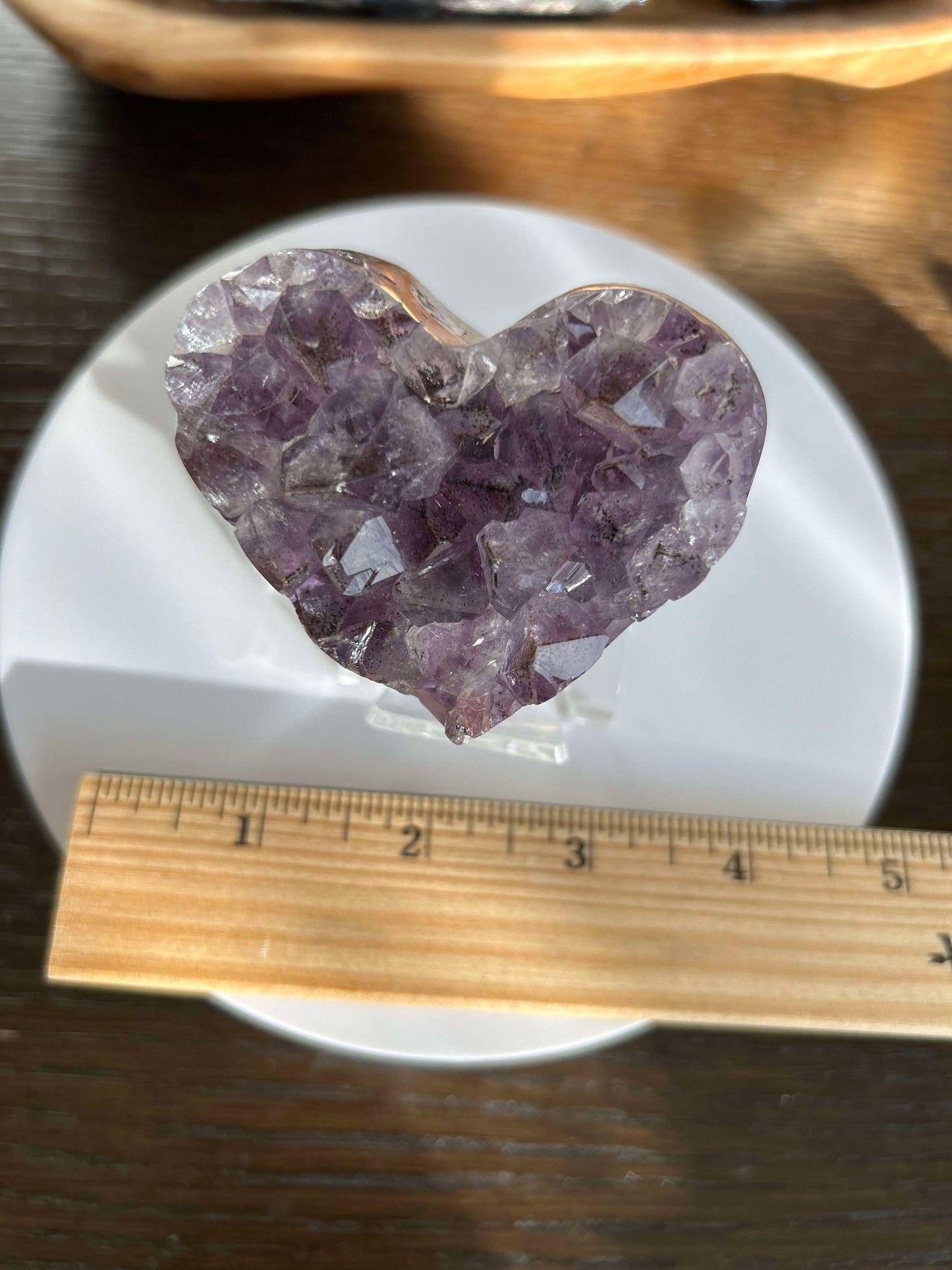 Amethyst Heart Cluster Crown Chakra Meditation Feng Shui Crystal Anniversary Gift February Birthday Crystal Best Friend Mom to be Wife Gift