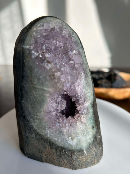 Amethyst Geode Meditation Crown Chakra February Aquarius Crystal Home Warming Best Friend Baby Shower Gift Mom Wife Goddess Crystal Gift