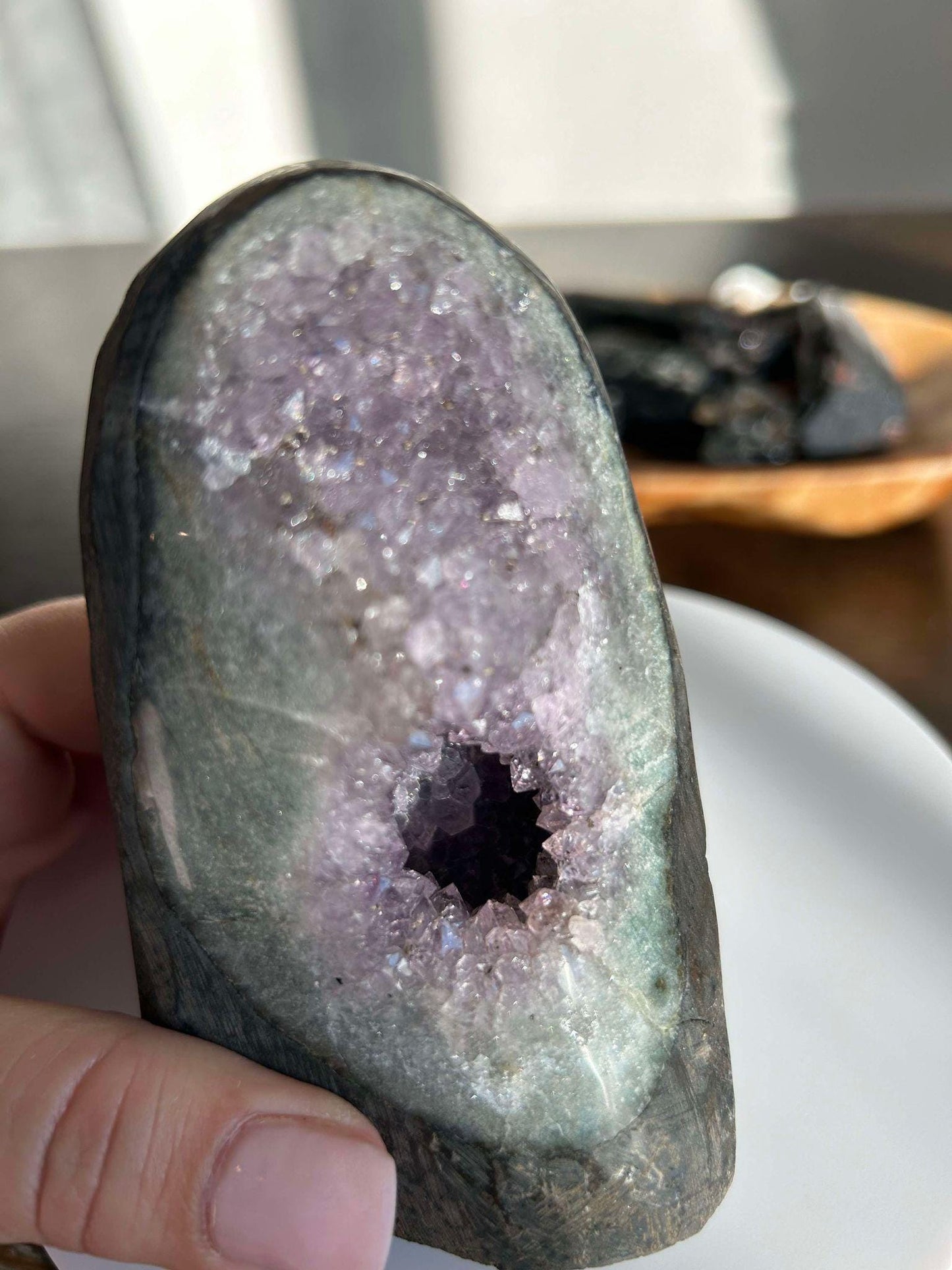 Amethyst Geode Meditation Crown Chakra February Aquarius Crystal Home Warming Best Friend Baby Shower Gift Mom Wife Goddess Crystal Gift