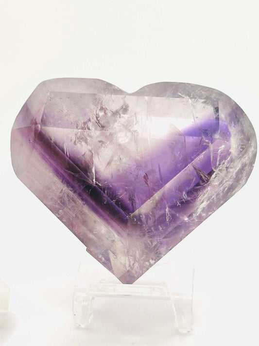 Amethyst Panthom Heart Crystal Crown Chakra Meditation Altar Room Decor Crystal Anniversary Gift February Birthday Crystal Best Friend Gift