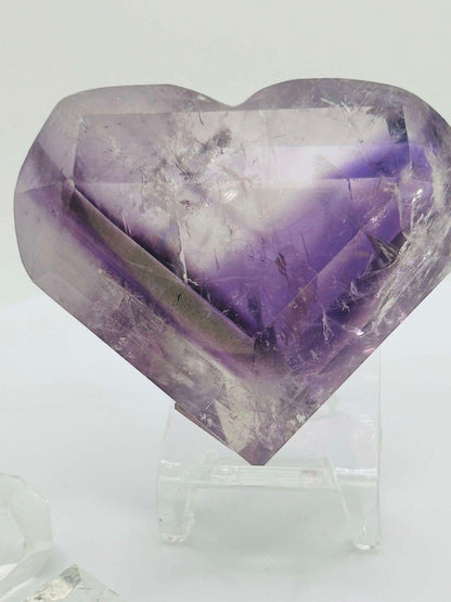 Amethyst Panthom Heart Crystal Crown Chakra Meditation Altar Room Decor Crystal Anniversary Gift February Birthday Crystal Best Friend Gift