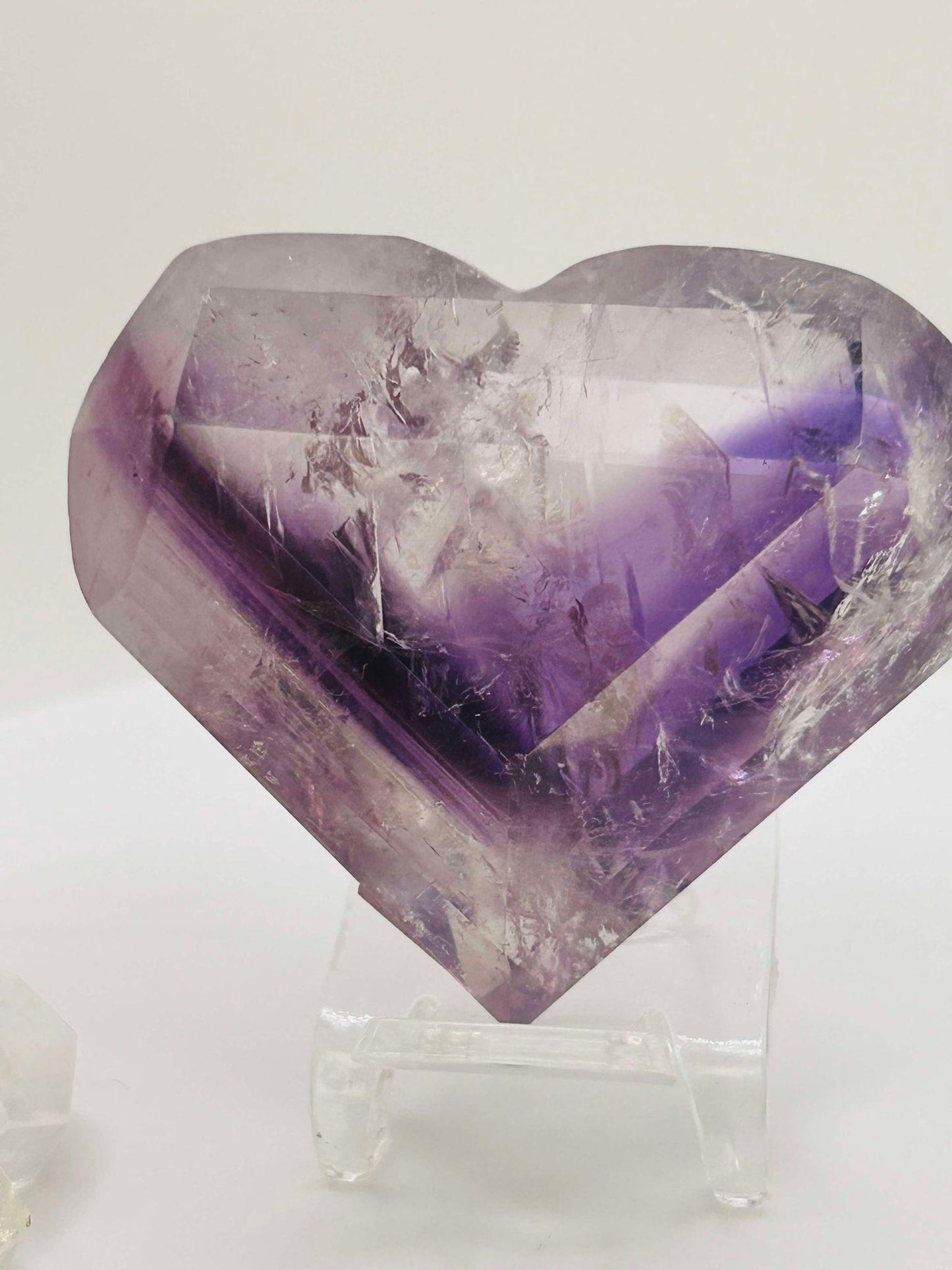 Amethyst Panthom Heart Crystal Crown Chakra Meditation Altar Room Decor Crystal Anniversary Gift February Birthday Crystal Best Friend Gift