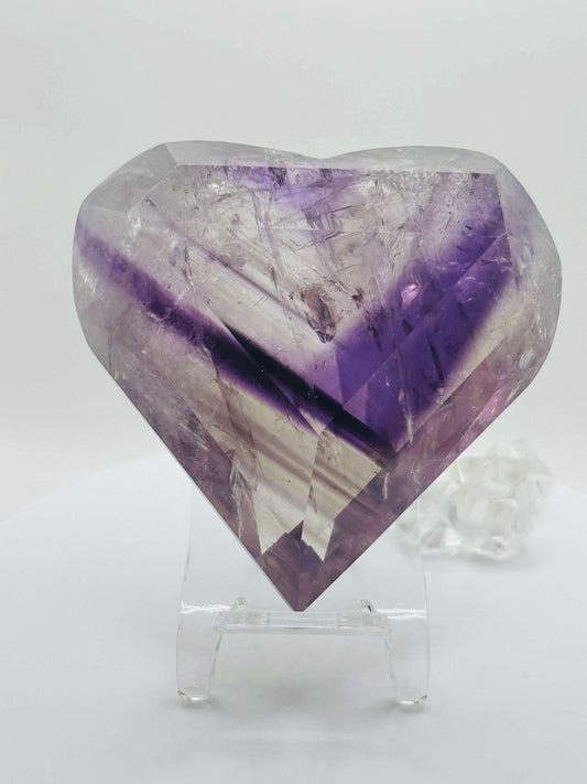 Amethyst Panthom Heart Crystal Crown Chakra Meditation Altar Room Decor Crystal Anniversary Gift February Birthday Crystal Best Friend Gift