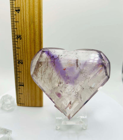 Amethyst Panthom Heart Crystal Crown Chakra Meditation Altar Room Decor Crystal Anniversary Gift February Birthday Crystal Best Friend Gift