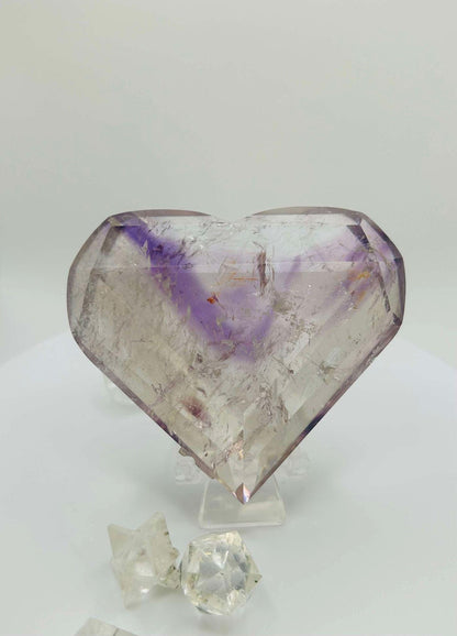 Amethyst Panthom Heart Crystal Crown Chakra Meditation Altar Room Decor Crystal Anniversary Gift February Birthday Crystal Best Friend Gift