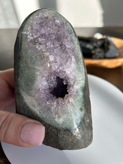 Amethyst Geode Meditation Crown Chakra February Aquarius Crystal Home Warming Best Friend Baby Shower Gift Mom Wife Goddess Crystal Gift