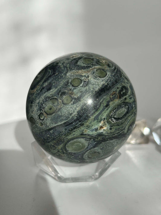 Kambaba Jasper Sphere Root Heart Chakra Meditation Stone Home Decor Reiki Crystal Gift Nature Lovers Healers Yogis Teachers Students Gift