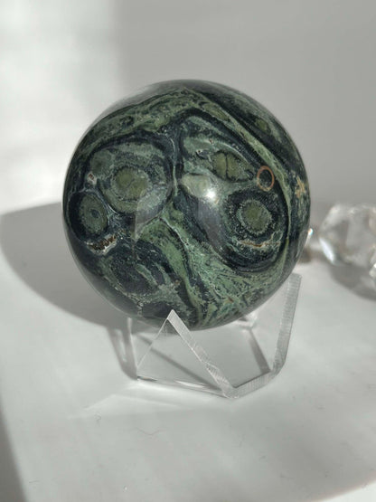 Kambaba Jasper Sphere Root Heart Chakra Meditation Stone Home Decor Reiki Crystal Gift Nature Lovers Healers Yogis Teachers Students Gift