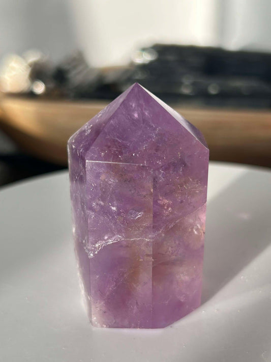 Amethyst Crystal Point Meditation Crown Chakra February Aquarius Crystal Home Warming Best Friend Baby Shower Gift Mom Student Teacher Gift