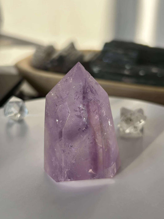 Amethyst Crystal Point Meditation Crown Chakra February Aquarius Crystal Home Warming Best Friend Baby Shower Gift Mom Student Teacher Gift