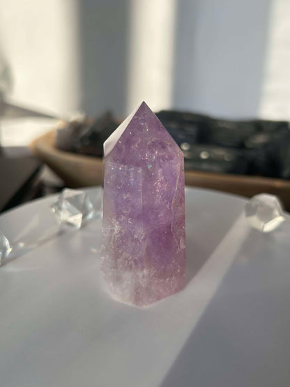 Amethyst Crystal Point Meditation Crown Chakra February Aquarius Crystal Home Warming Best Friend Baby Shower Gift Mom Wife Goddess Crystal