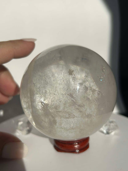 Clear Quartz Crystal Sphere Meditation Crown Chakra Home Decor Feng Shui Healers Gift Yogis Teachers Students Love Nature Crystal Gift 1LB