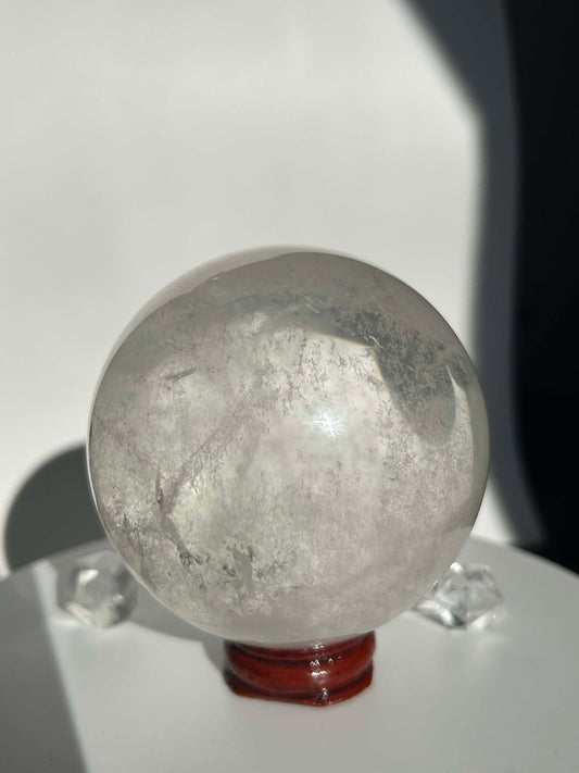 Clear Quartz Crystal Sphere Meditation Crown Chakra Home Decor Feng Shui Healers Gift Yogis Teachers Students Love Nature Crystal 1.2 Lb