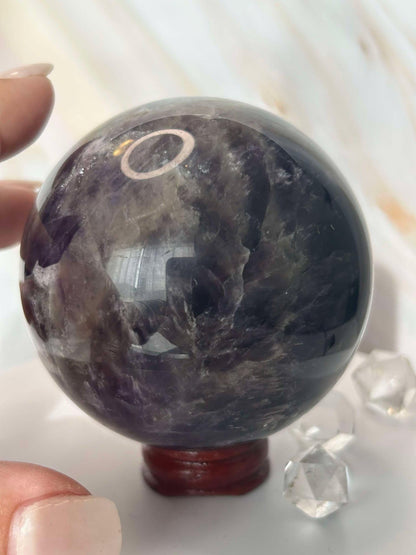 Amethyst Crystal Sphere Meditation Crown Chakra February Aquarius Crystal Home Warming Best Friend Gift Mom to be Altar decor Crystal Gift