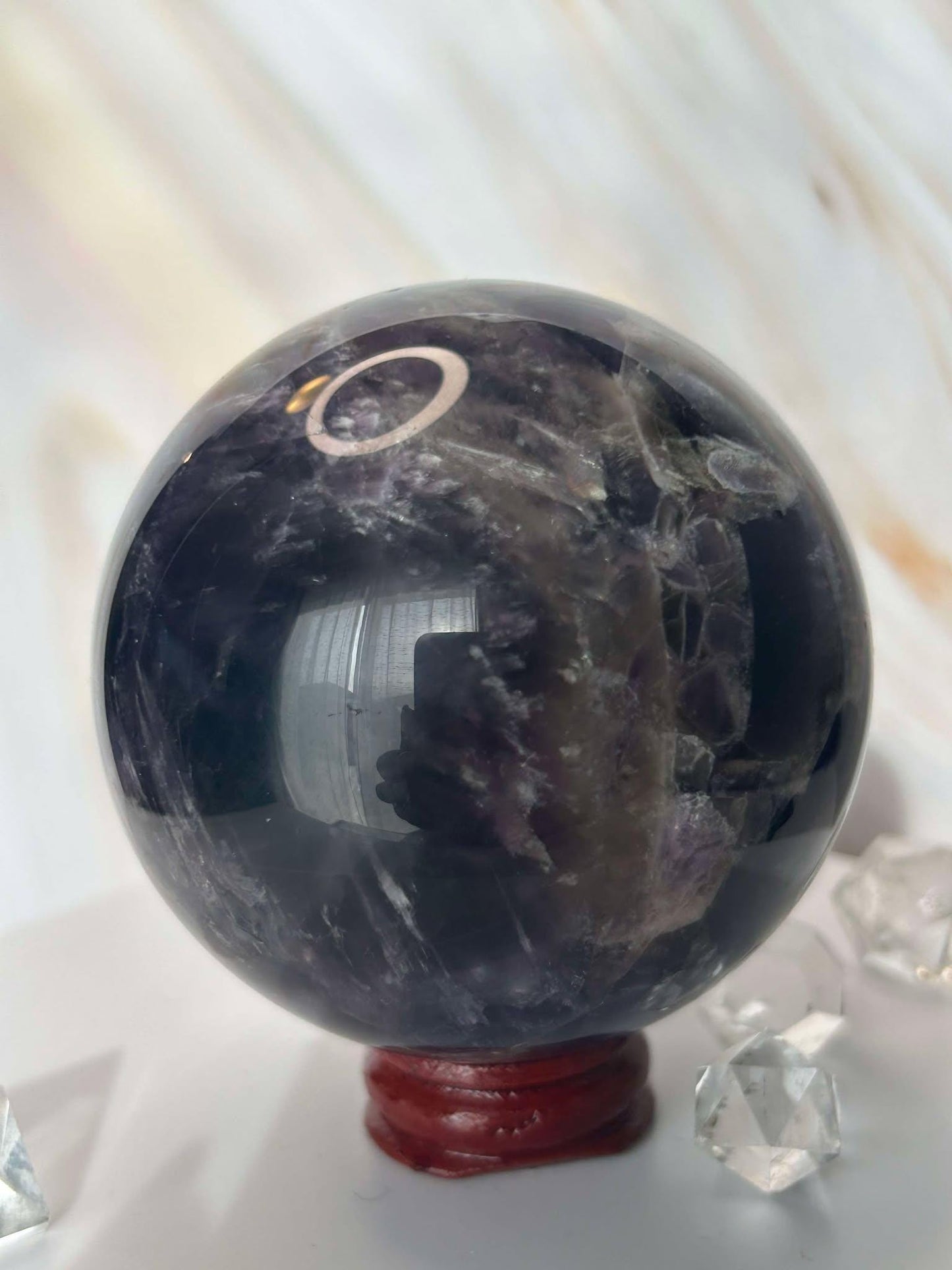 Amethyst Crystal Sphere Meditation Crown Chakra February Aquarius Crystal Home Warming Best Friend Gift Mom to be Altar decor Crystal Gift