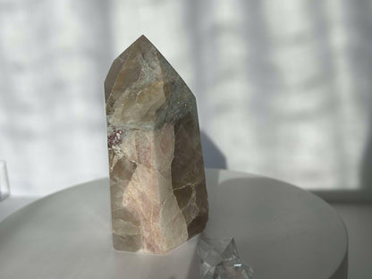 Citrine Lepidolite Crystal Point Solar Plexus Third Eye Meditation Feng Shui Libra Crystal Home Warming Student Teacher Baby Shower Gift