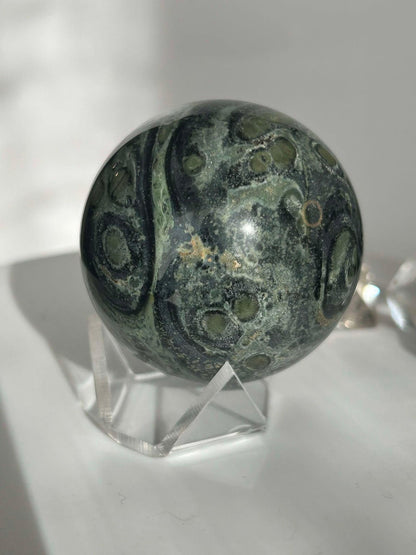Kambaba Jasper Sphere Root Heart Chakra Meditation Stone Home Decor Reiki Crystal Gift Nature Lovers Healers Yogis Teachers Students Gift