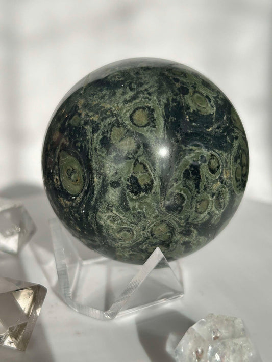Kambaba Jasper Sphere Root Heart Chakra Meditation Stone Home Decor Reiki Crystal Gift Nature Lovers Healers Yogis Teachers Students Gift