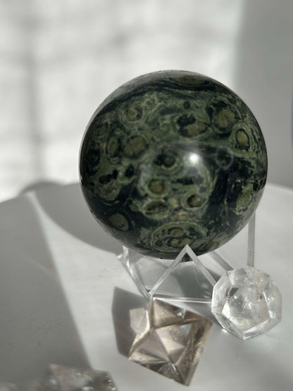 Kambaba Jasper Sphere Root Heart Chakra Meditation Stone Home Decor Reiki Crystal Gift Nature Lovers Healers Yogis Teachers Students Gift