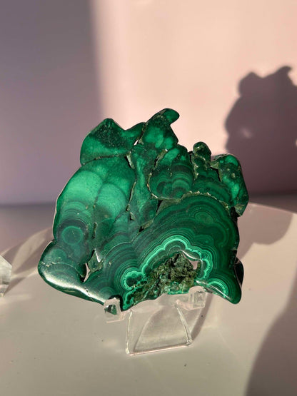 Malachite Free Form Crystal Heart Chakra April May Crystal Taurus Mother Earth Day Best Friend New School Gift New Business Gift Home Decor