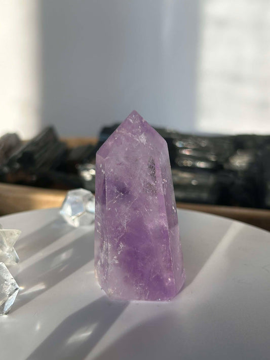 Amethyst Crystal Point Meditation Crown Chakra February Aquarius Crystal Home Warming Best Friend Baby Shower Gift Mom Student Teacher Gift