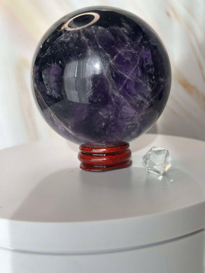 Amethyst Crystal Sphere Meditation Crown Chakra February Aquarius Crystal Home Warming Best Friend Gift Mom to be Altar decor Crystal Gift