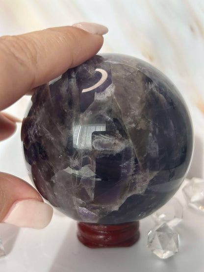 Amethyst Crystal Sphere Meditation Crown Chakra February Aquarius Crystal Home Warming Best Friend Gift Mom to be Altar decor Crystal Gift